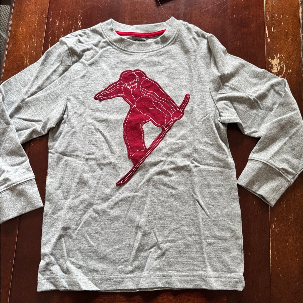 Gymboree Heather Gray and Deep Red Tee